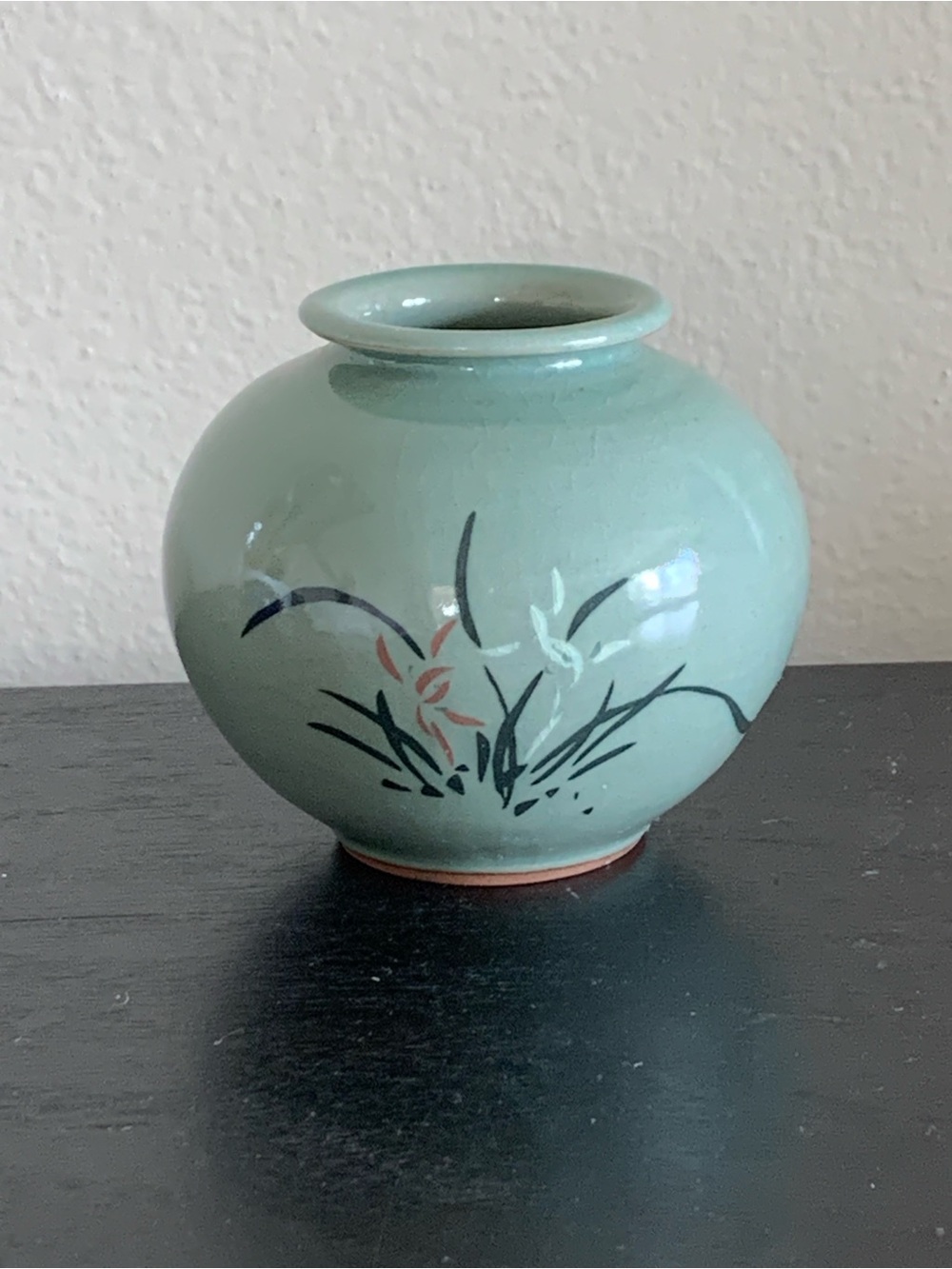 Small Artist Signed Celadon Vase